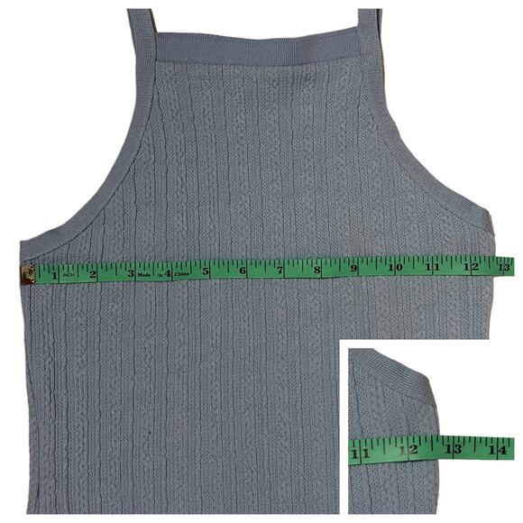 Zara Cable Weave Straight Neck Dress - Blue - Medium - Picture 4 of 9